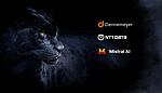 Black panther on a dark background with the logos and names of Dennemeyer, NTT DATA, and Mistral AI displayed to the right.